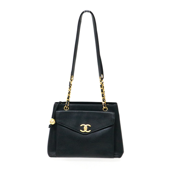 Chanel Caviar Leather Black Chain Bag Shoulder Skin - Picture 1 of 16